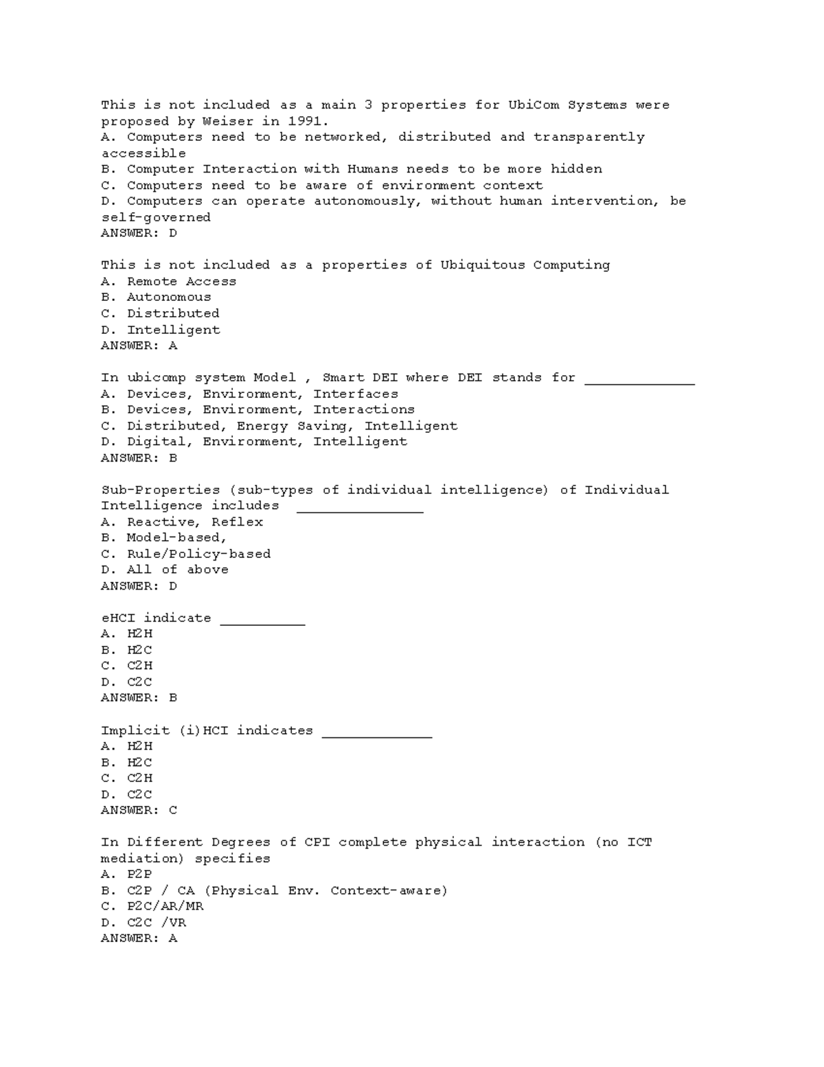 Ubiquitous Computing unit 1 mcqs This is not included as a main 3