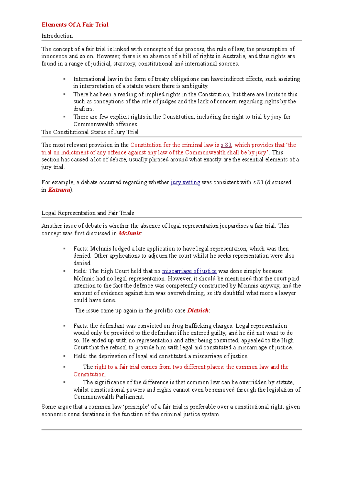Elements Of A Fair Trial 11 Elements Of A Fair Trial Introduction