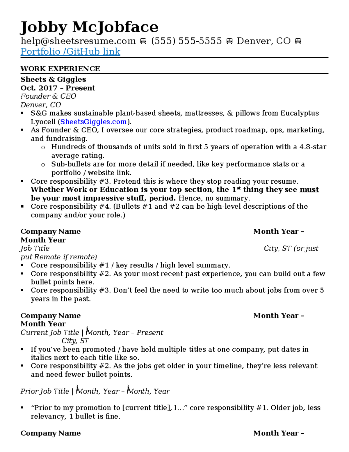 Sheets and Giggles Resume Template dc259007-d320-4e8b-85fe-f9d42bb6733c