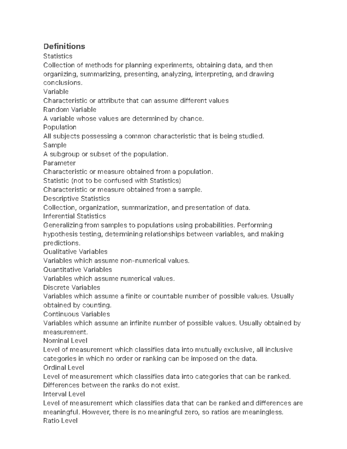 Definitions definitions statistics collection of methods for planning 