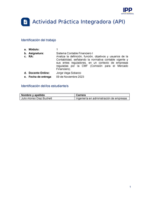 Sistema Contable Financiero 2 - Trabajo Grupal O Individual ...