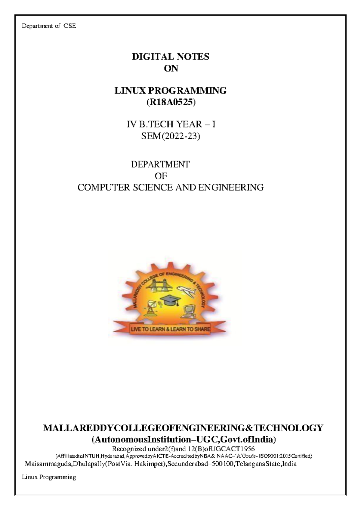 L1 - asd sdad dfgdfgdfgdfg - DIGITAL NOTES ON LINUX PROGRAMMING ...