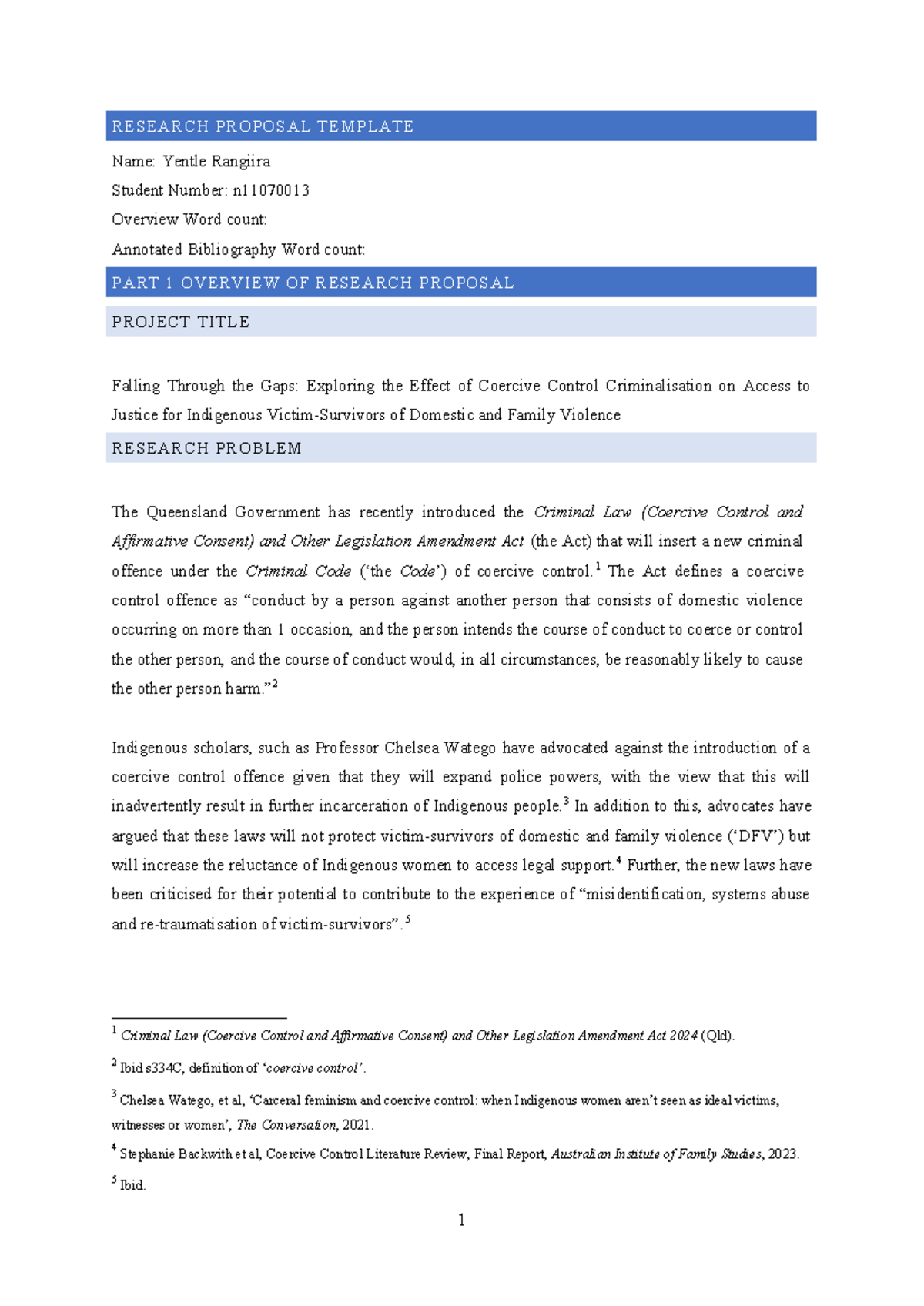 Research proposal template for Assessment Task 1 - RESEARCH PROPOSAL ...