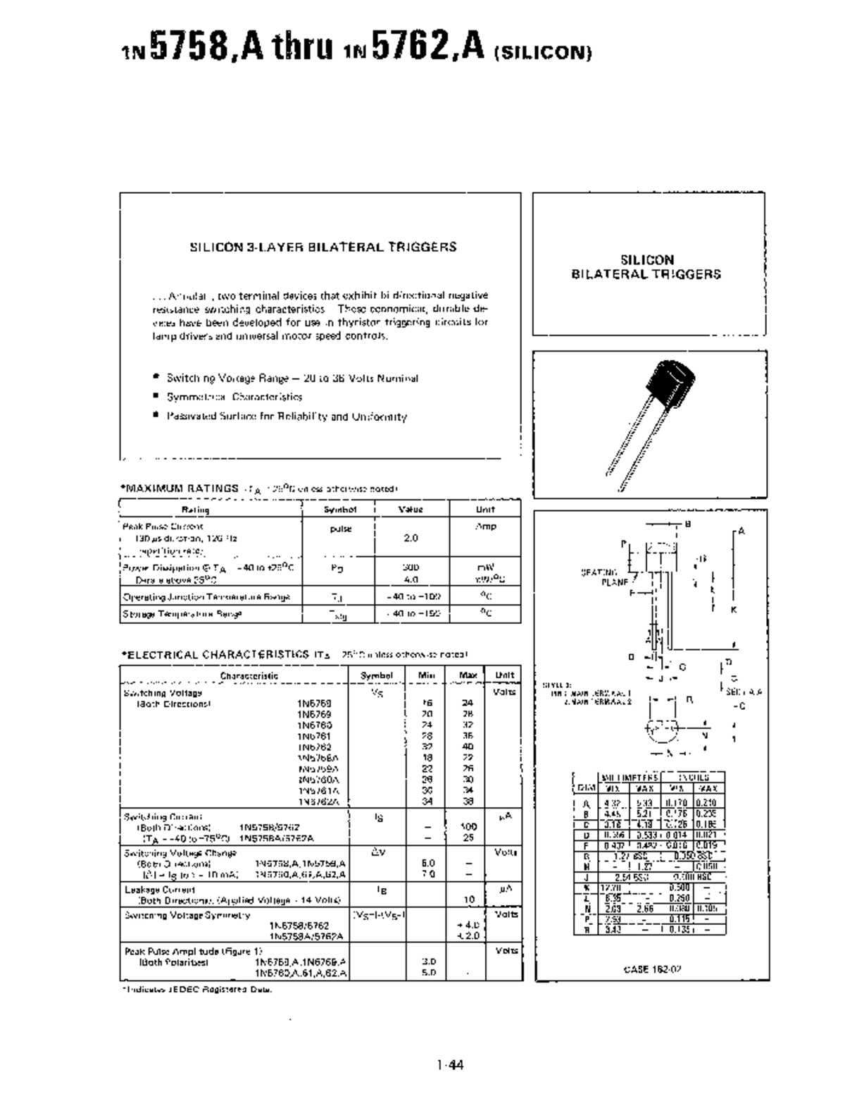 ELECTRONICA DE POTENCIA UNO DATASHEET 1N5758-ETC - 1N5758,A thru 1N5762 ...