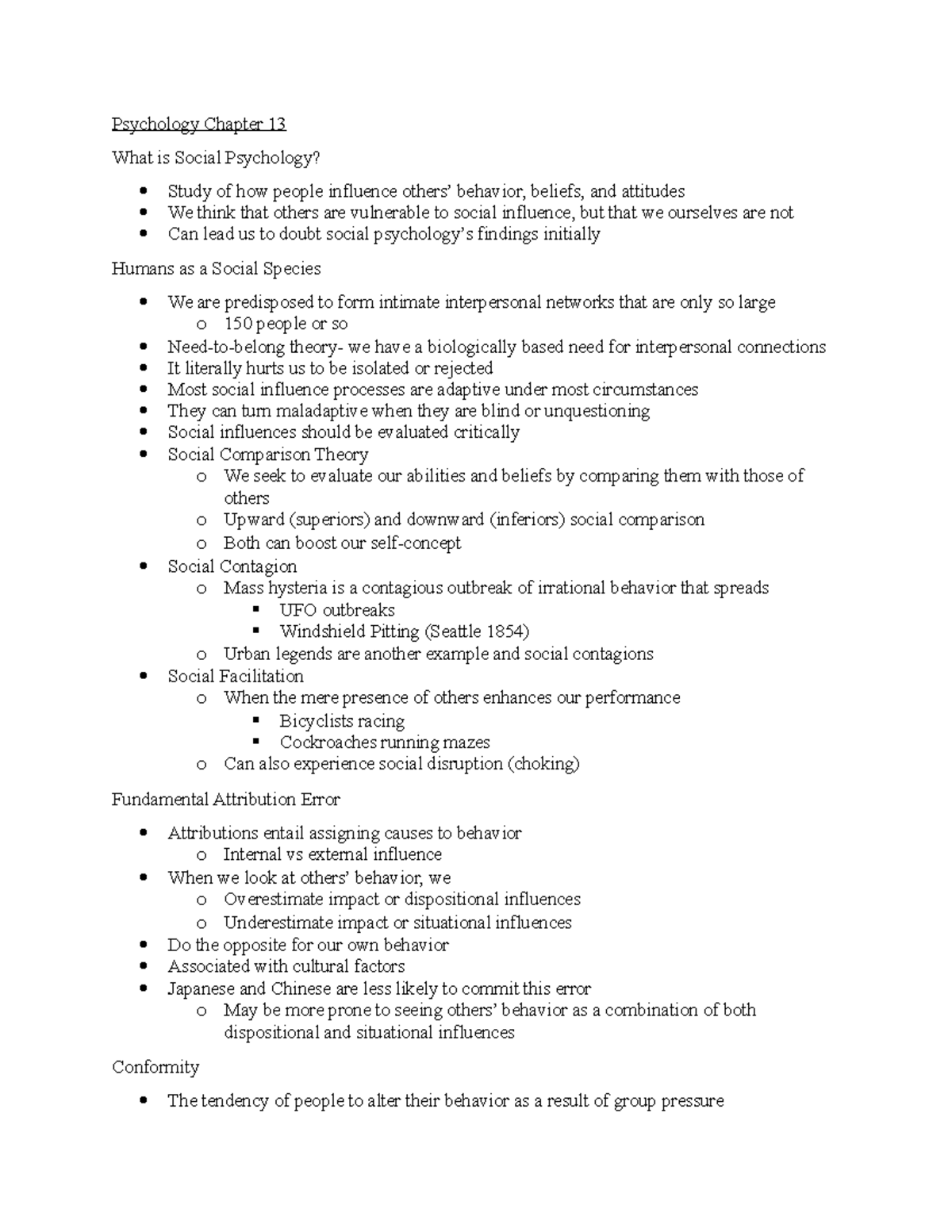 Psychology Chapter 13 Notes - Psychology Chapter 13 What Is Social ...