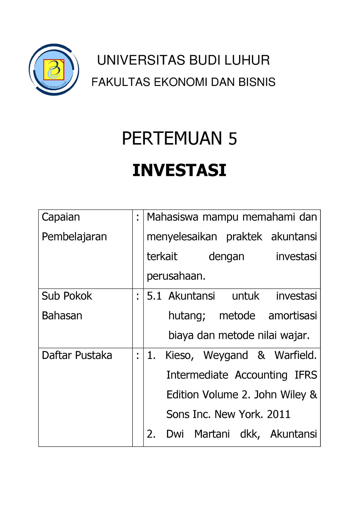 AKM2- Pertemuan 5 - Materi Bab 5 AKM 2 - UNIVERSITAS BUDI LUHUR ...