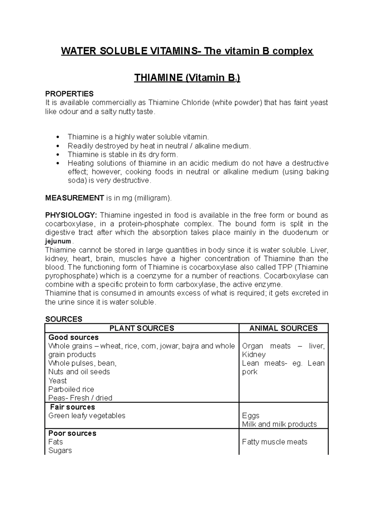Water Soluble Vitamins - WATER SOLUBLE VITAMINS- The vitamin B complex ...