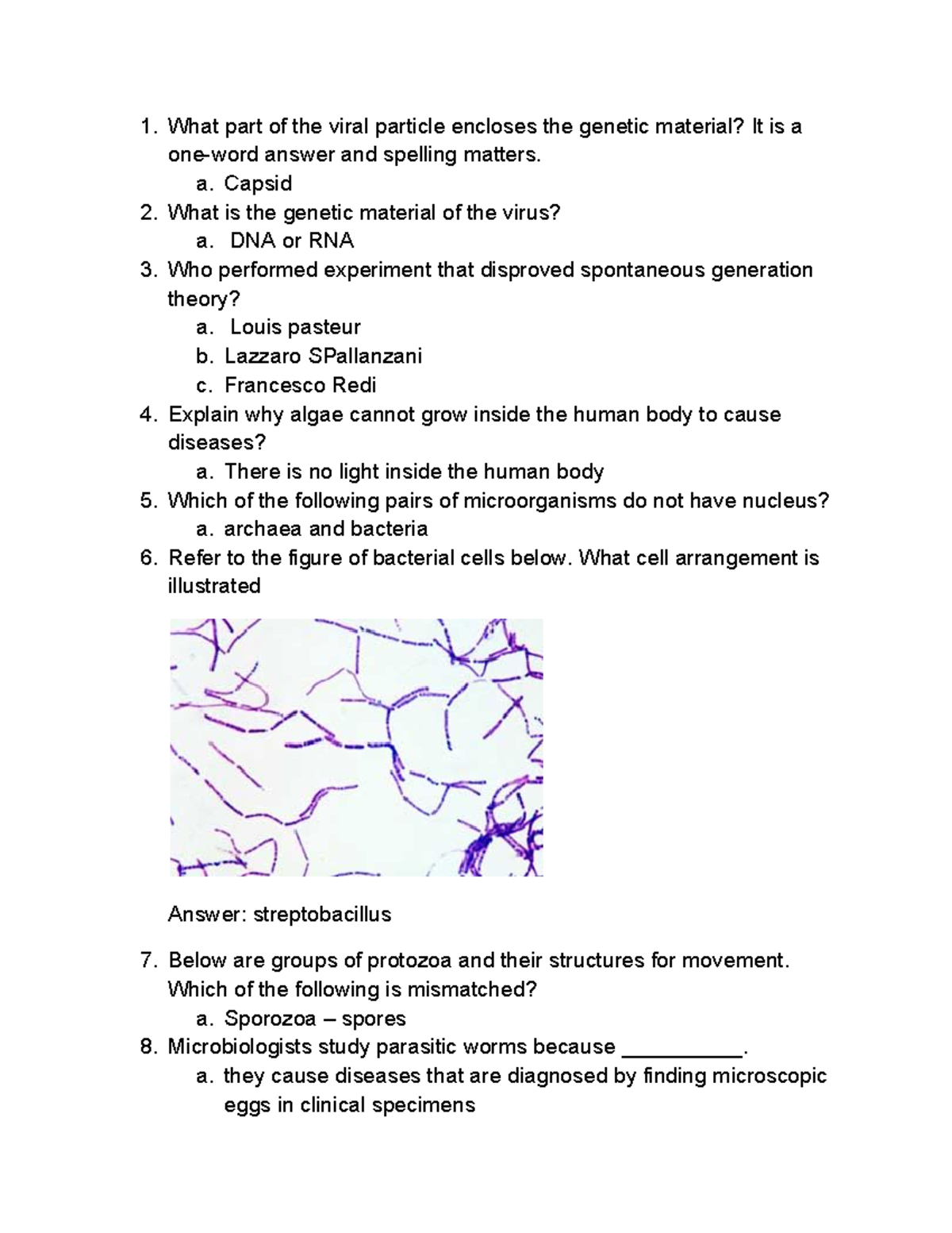 Microbiology module 1 Quiz What part of the viral particle encloses