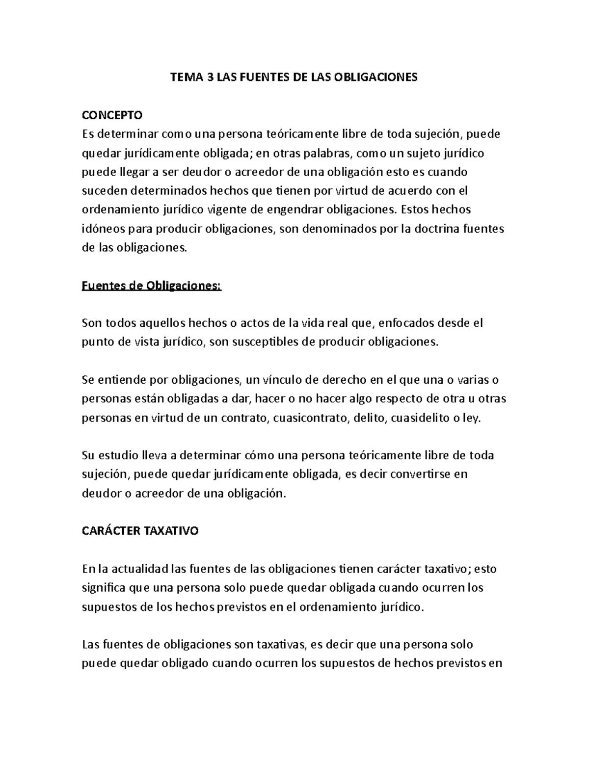 TEMA 3 LAS Fuentes DE LAS Obligaciones - TEMA 3 LAS FUENTES DE LAS ...