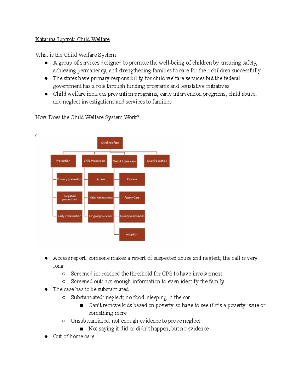 Social Work Week 8 - Lecture notes 8 - Katarina Liptrot: Child Welfare ...
