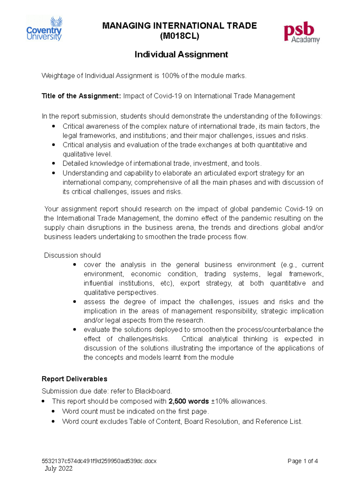 CUM018CL-MIT-CW 2022 11 FT PT Individual Assignment Set1 - (M018CL ...