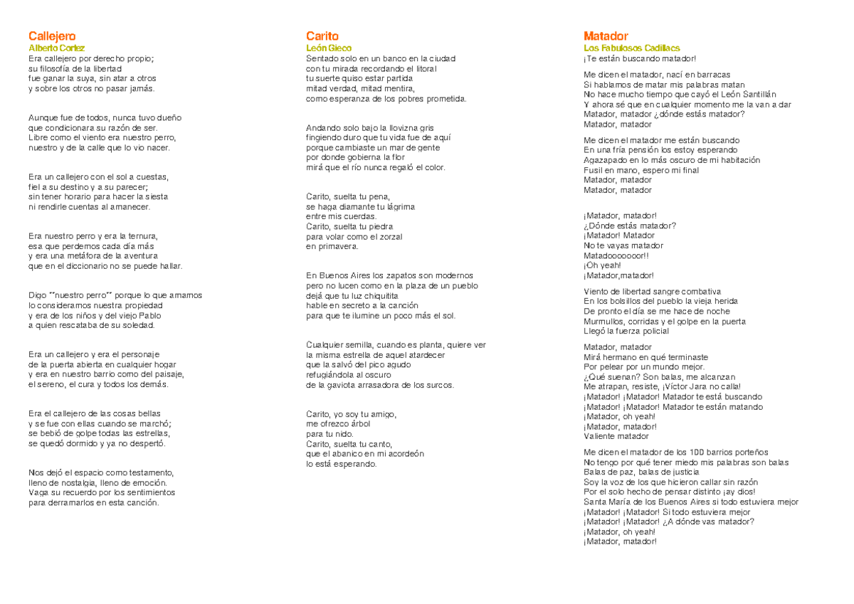 Cancion Era Callejero Por Derecho Propio
