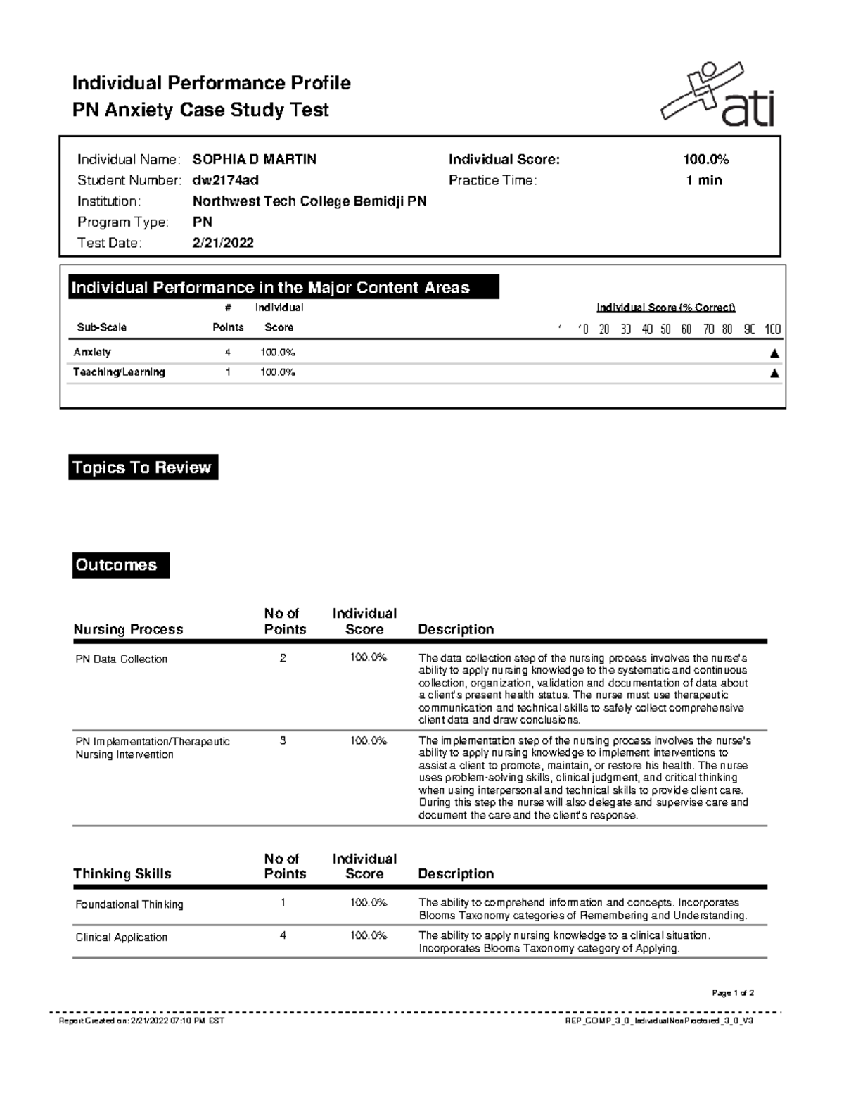 pn anxiety case study test