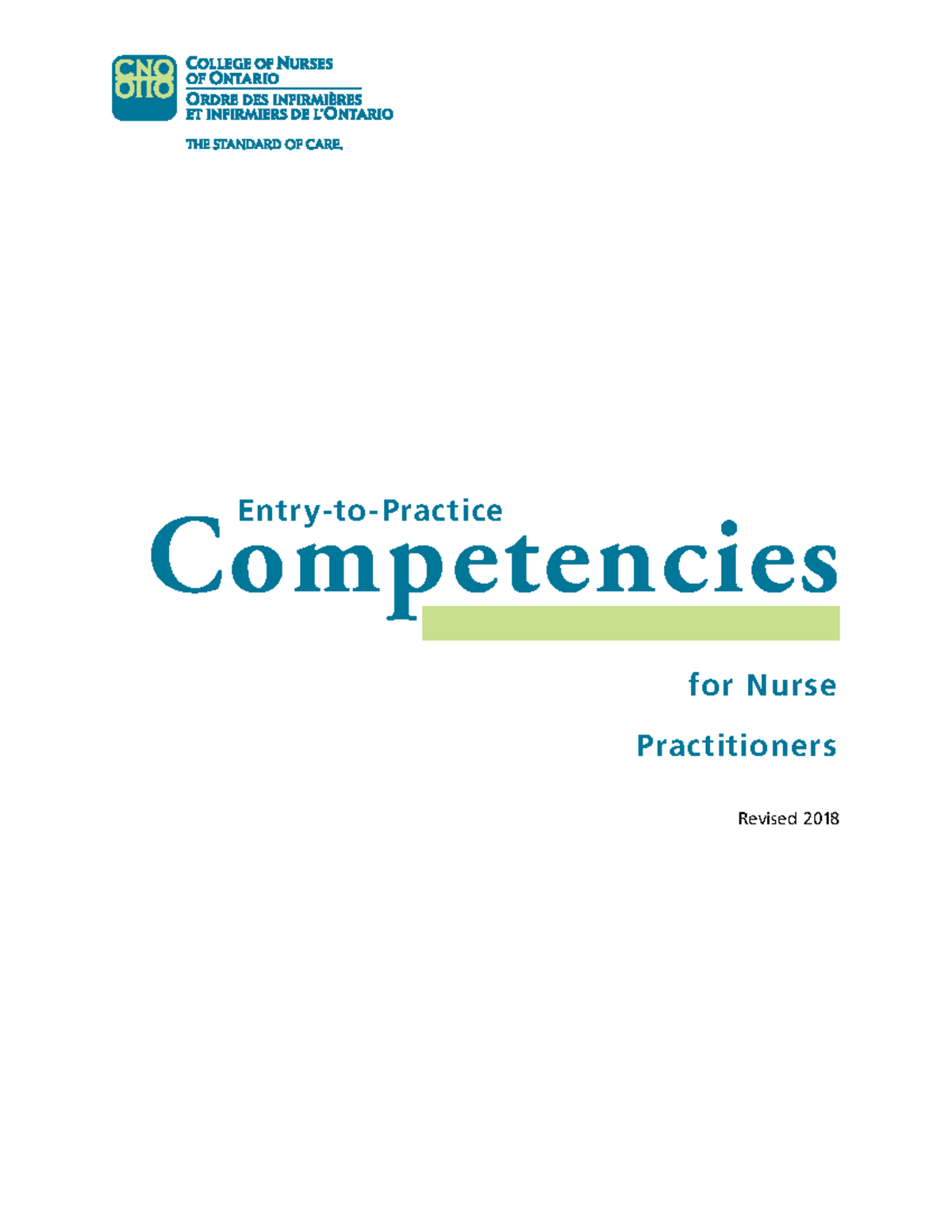 Entry To Practice - N/A - Competencies Entry-to-Practice For Nurse ...