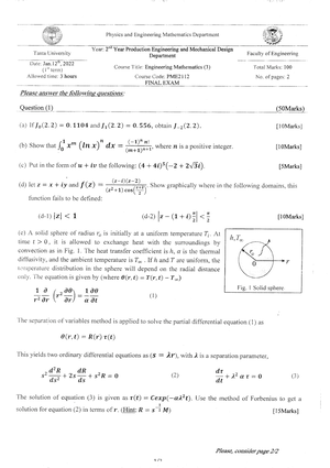 Sheet 3 - applied thermodynamics - Tanta University – Faculty of ...