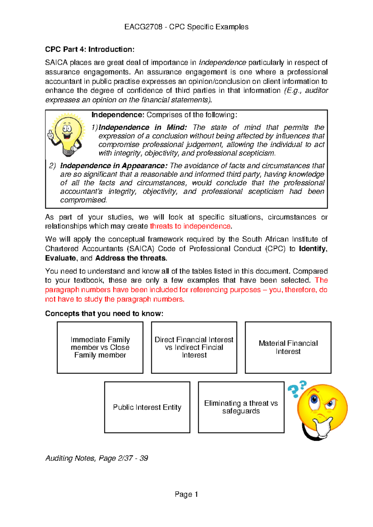 CPC Specific Examples Tables 2021 CPC Part 4 Introduction SAICA