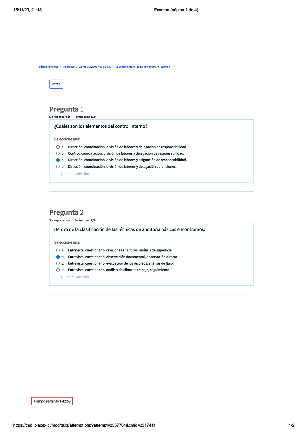 Examen Gestion De Auditoria Studocu