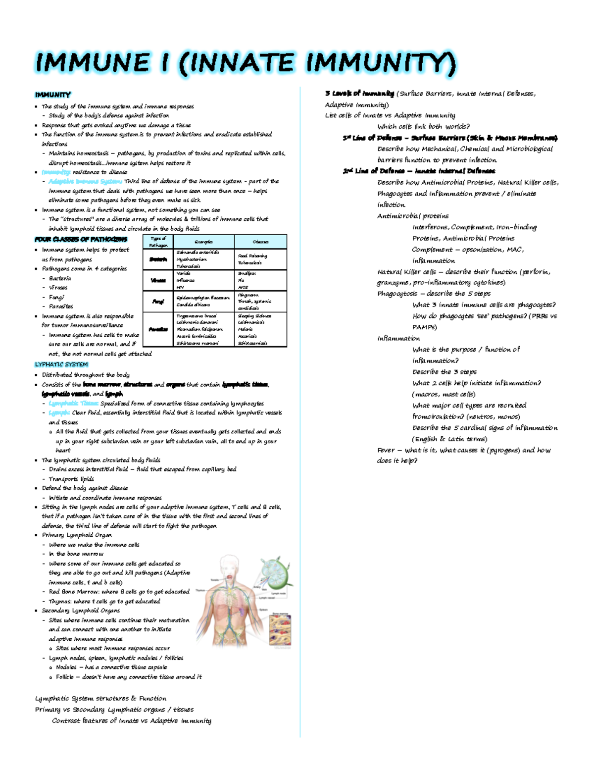 7 - Immune 1 - Innate Immunity - IMMUNE I (INNATE IMMUNITY) IMMUNITY ...