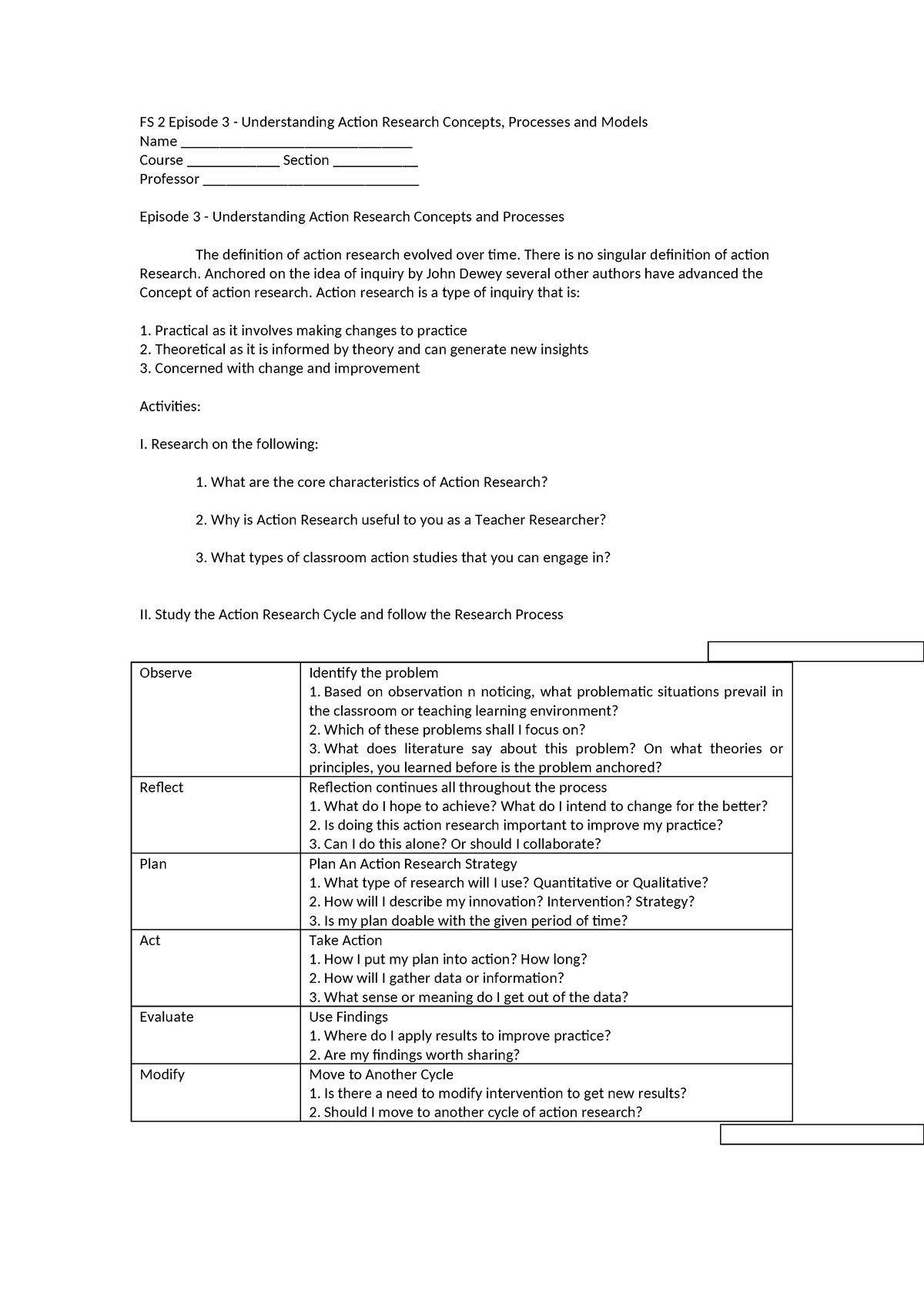 FS 2 Episode 3 - Practice Materials - FS 2 Episode 3 - Understanding ...