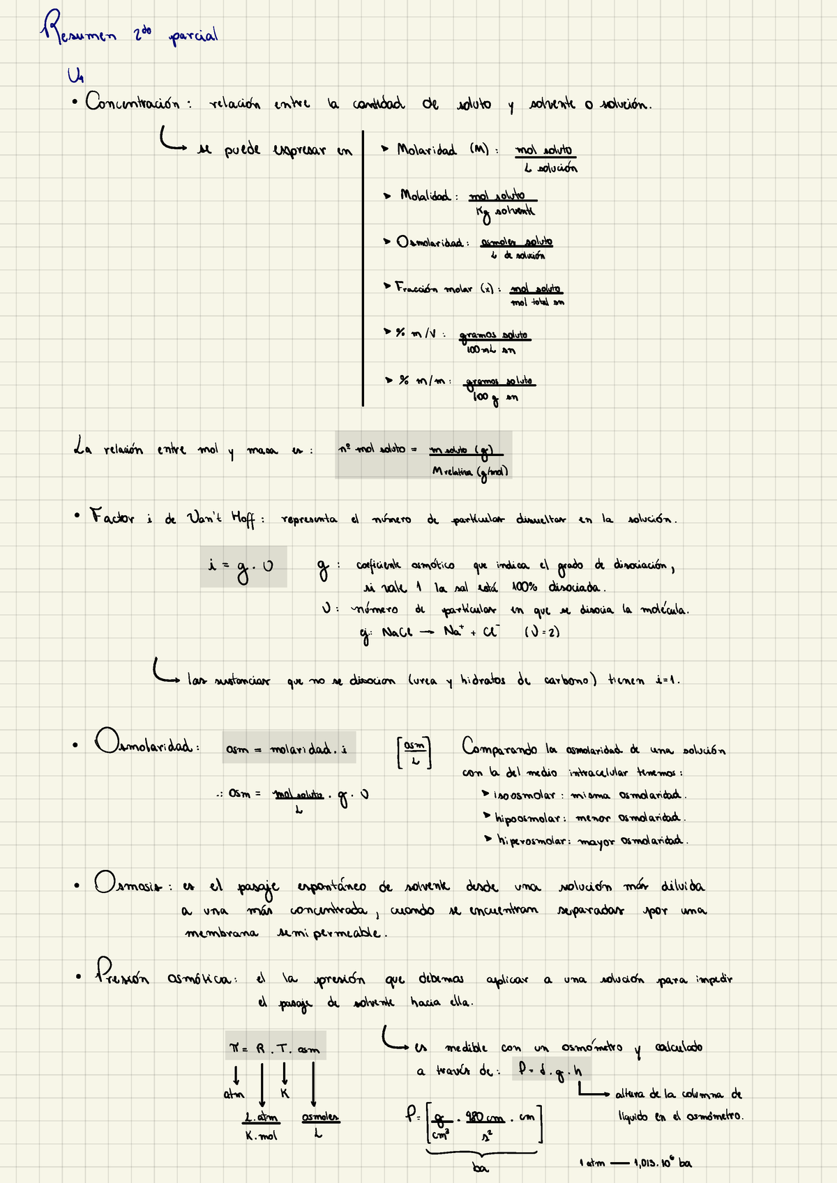 Resumen Biofísica Segundo Parcial - Resumen E Parcial Va ·Concentración ...