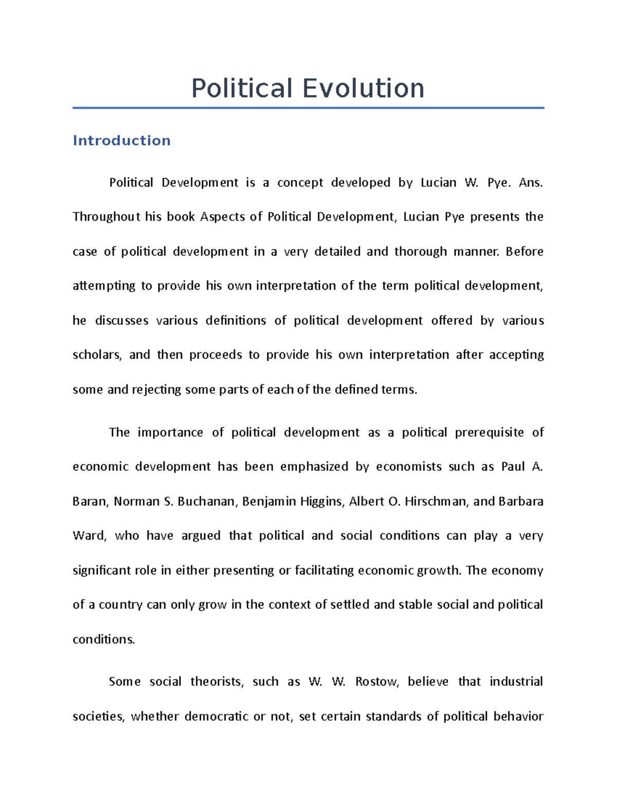 Note On Political Evolution - Political Evolution Introduction ...