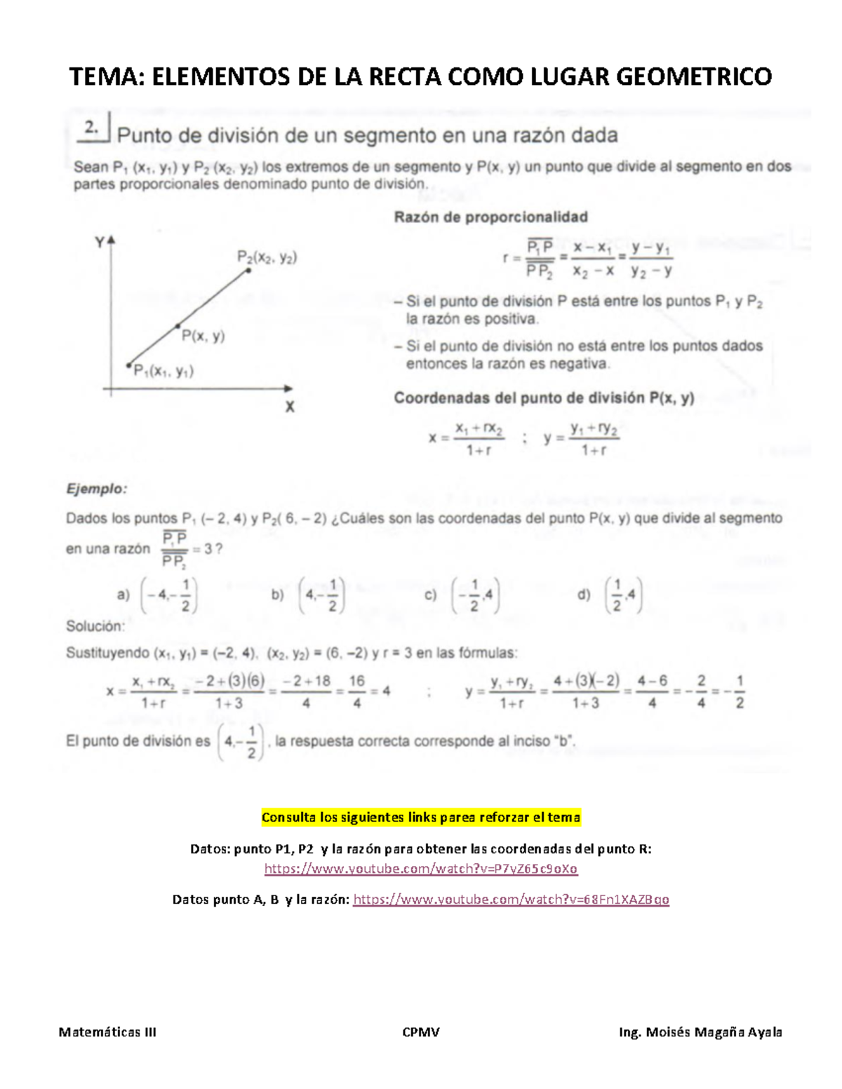 LA Recta - TEMA: ELEMENTOS DE LA RECTA COMO LUGAR GEOMETRICO Consulta ...