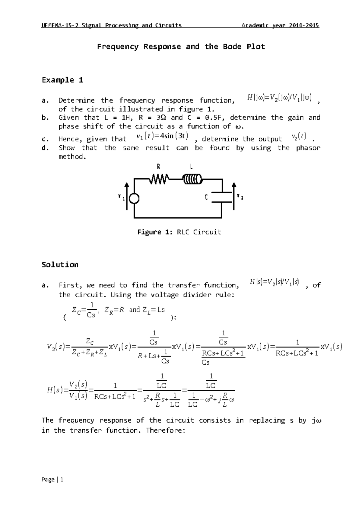 Ufmfma-15-2 Worked Examples - Frequency Response - Frequency Response ...