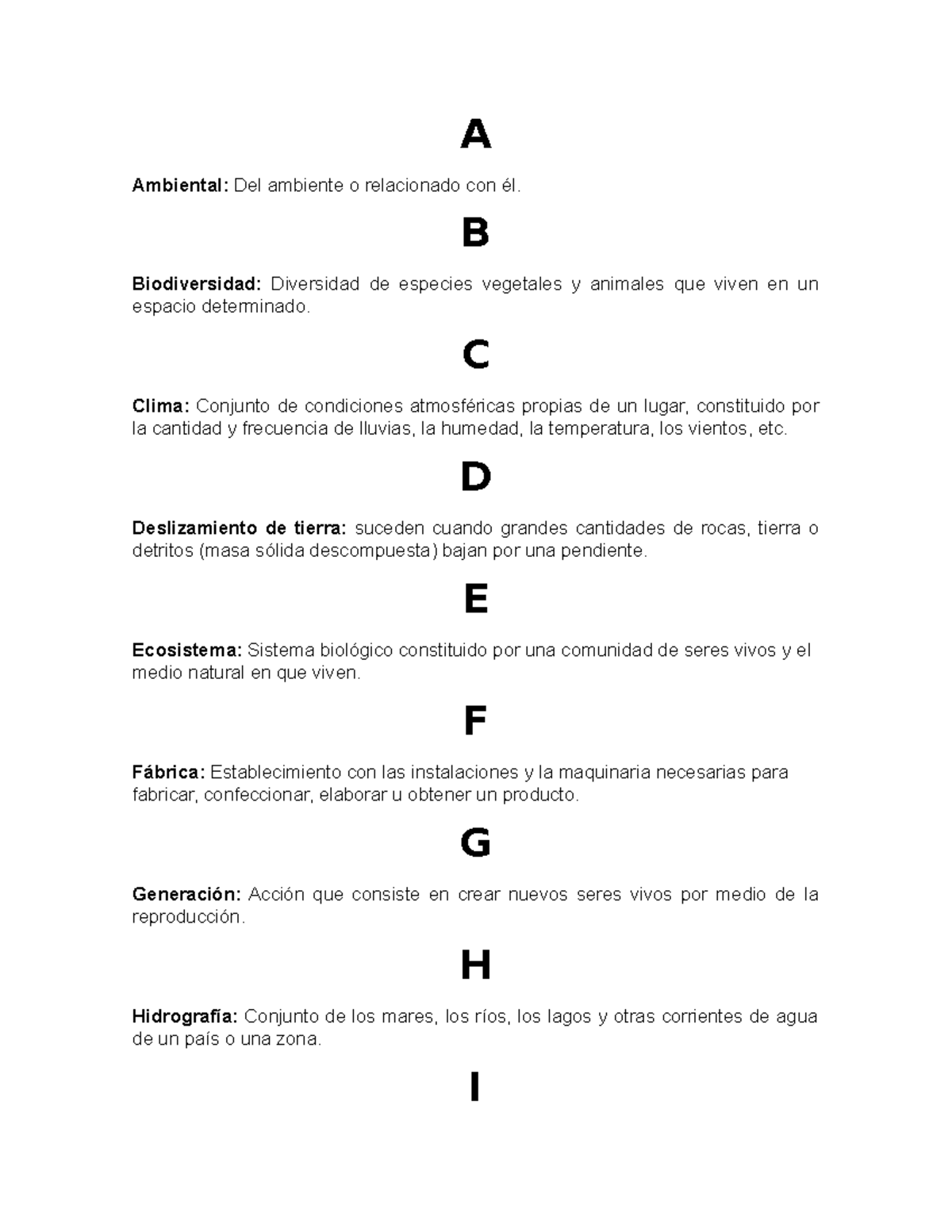 Glosario - A Ambiental: Del Ambiente O Relacionado Con él. B ...