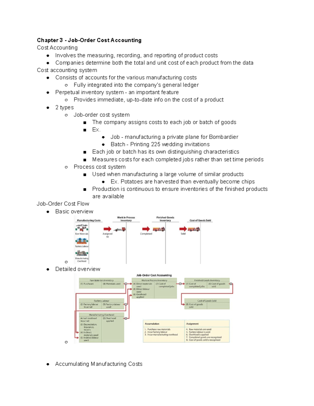 Chapter 3 Chapter 3 JobOrder Cost Accounting Cost Accounting