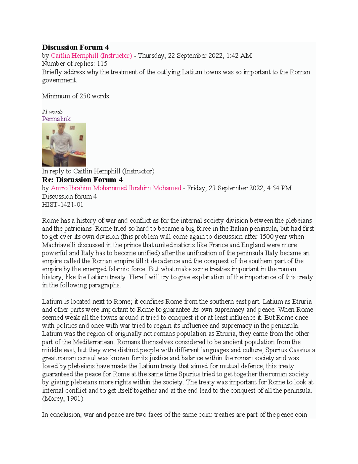 my discussion note - Discussion Forum 4 by Caitlin Hemphill (Instructor ...