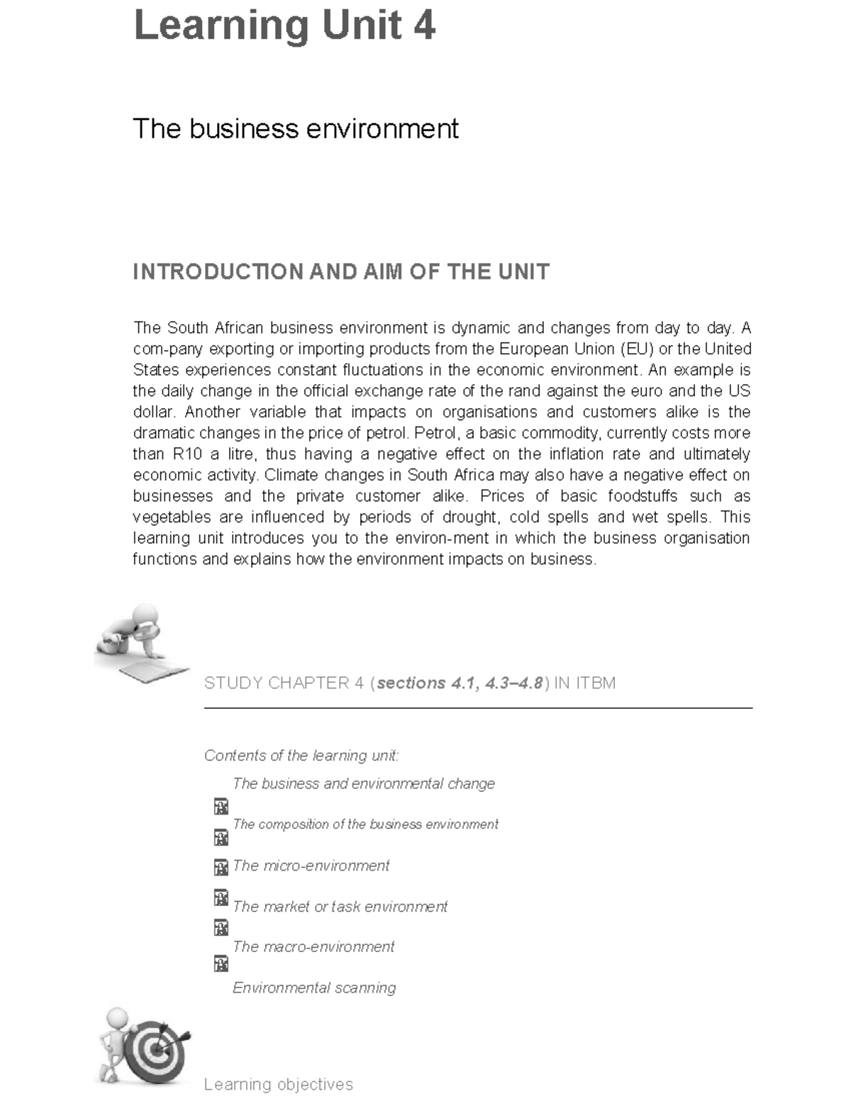 THE Business Environment Lecture Notes BM 1820 - Learning Unit 4 The ...