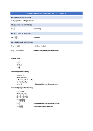 1 Gelijkstroom Theorie - 1. SPANNING + STROOM SPANNING EENHEID SYMBOOL ...