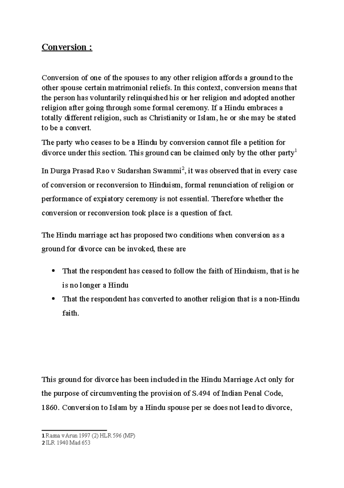 Conversion - Lecture - Conversion : Conversion of one of the spouses to ...