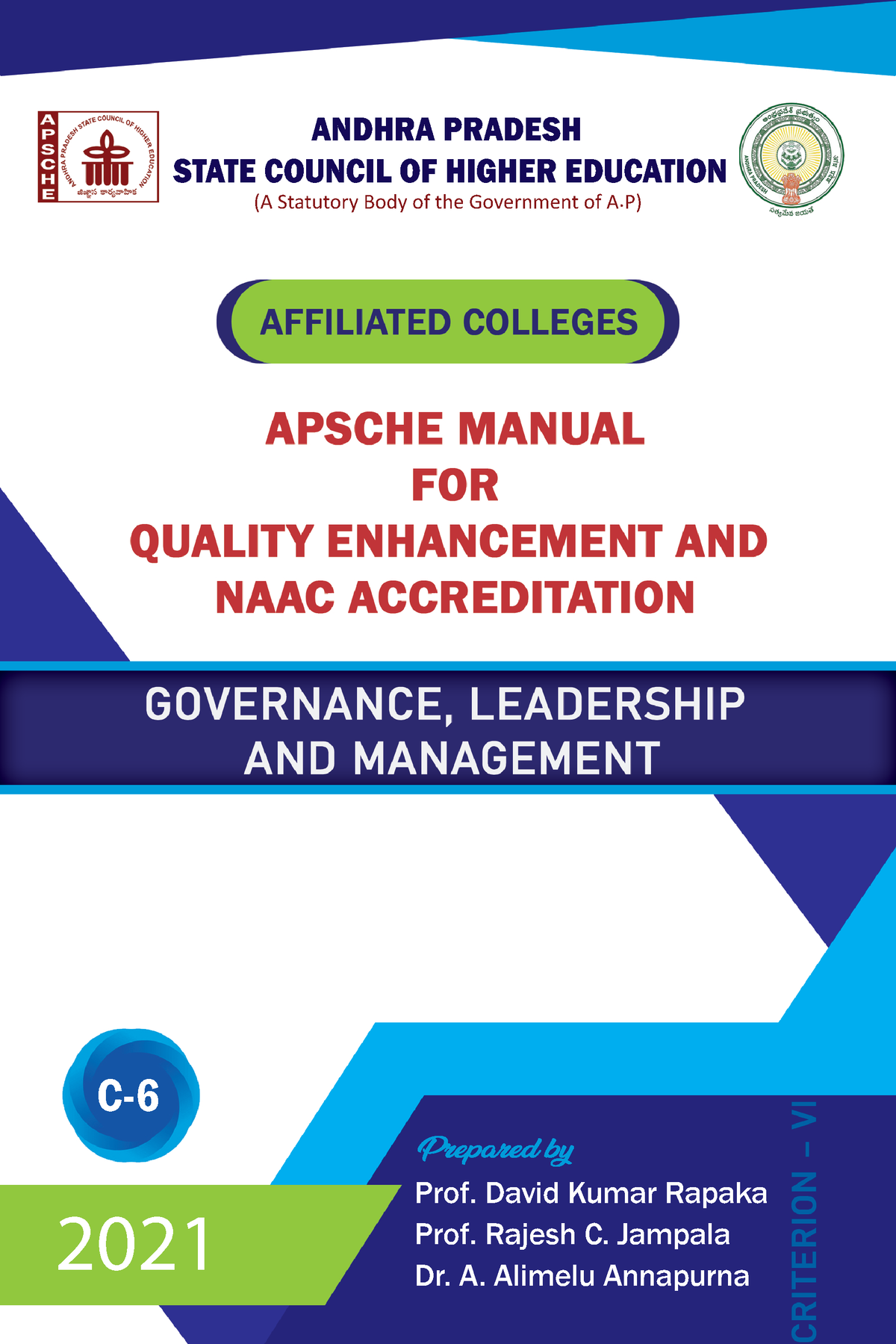 NAAC Manual 2022 BY Apsche (A Statutory Body of the Government of A