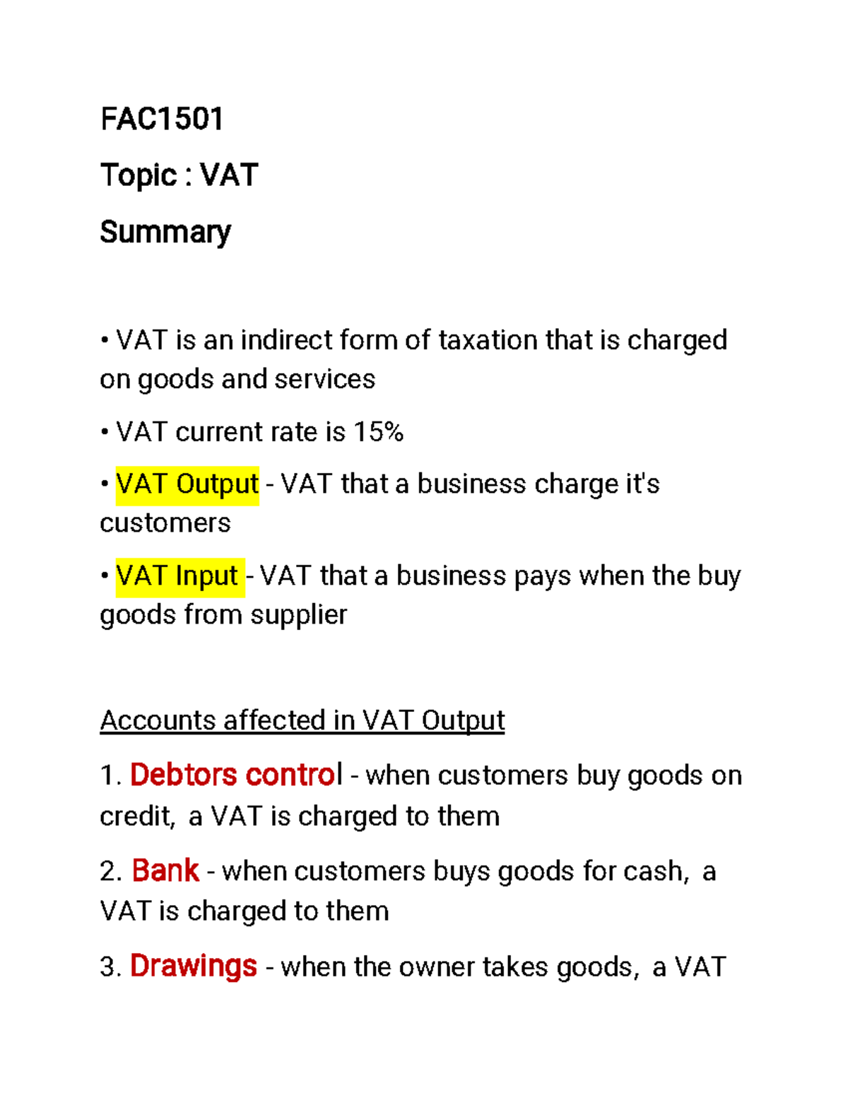 vat presentation in financial statements