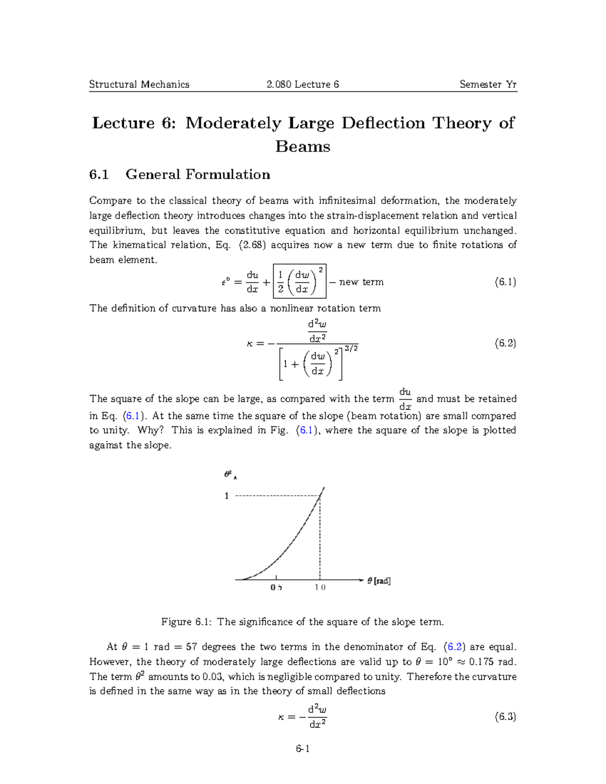 ENGR 244 Lecture 6 - Lecture 6: Moderately Large Deflection Theory Of ...