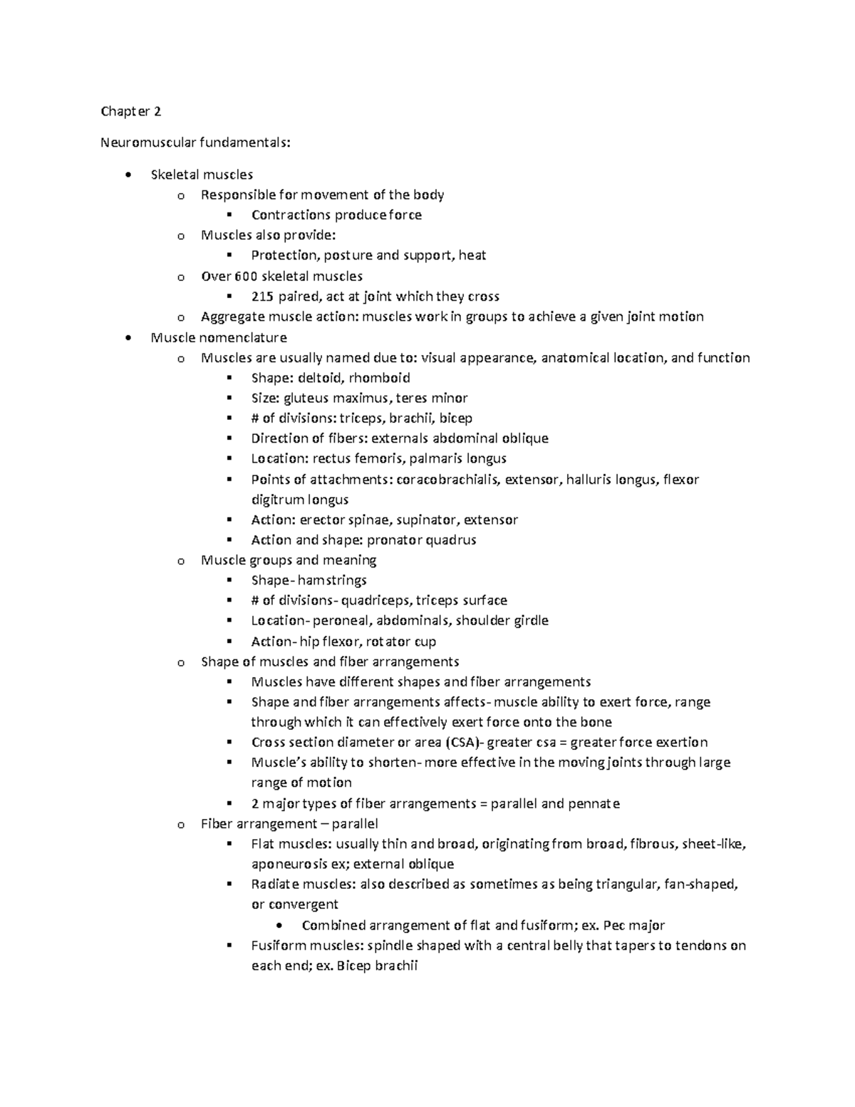 Kin 300 chapter 2 - Chapter 2 Neuromuscular fundamentals: Skeletal ...