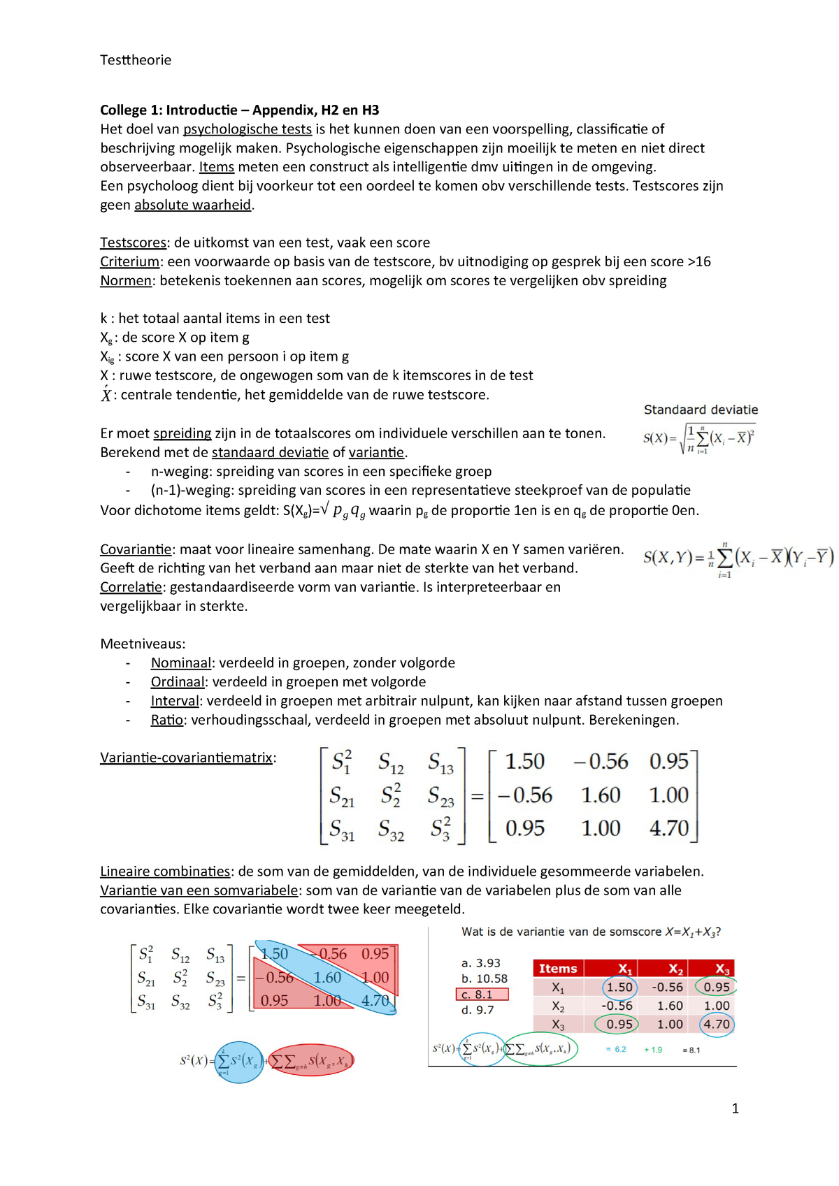 Testtheorie En Testgebruik Sv Boek Colleges Studeersnel