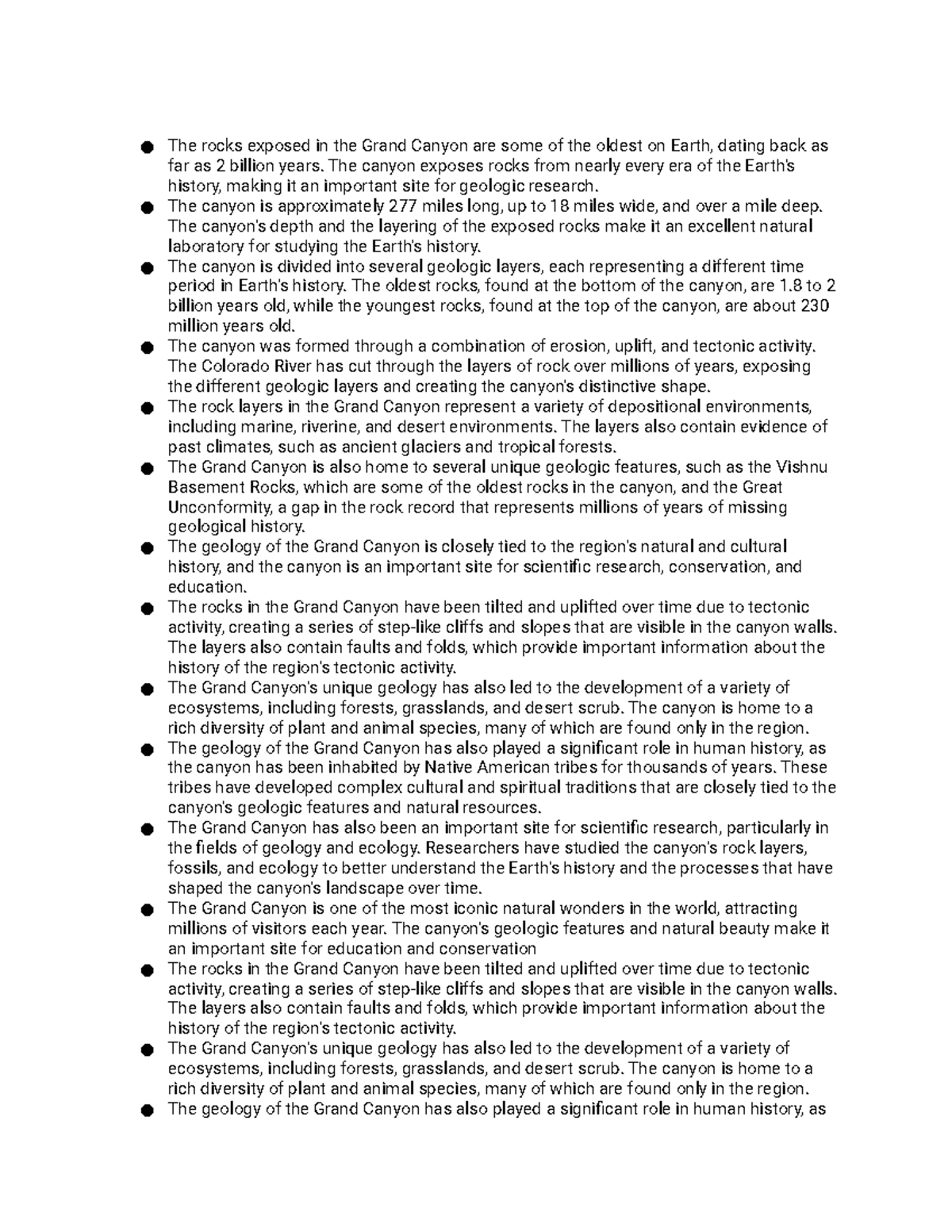 Geology of the Grand Canyons notes The rocks exposed in the Grand