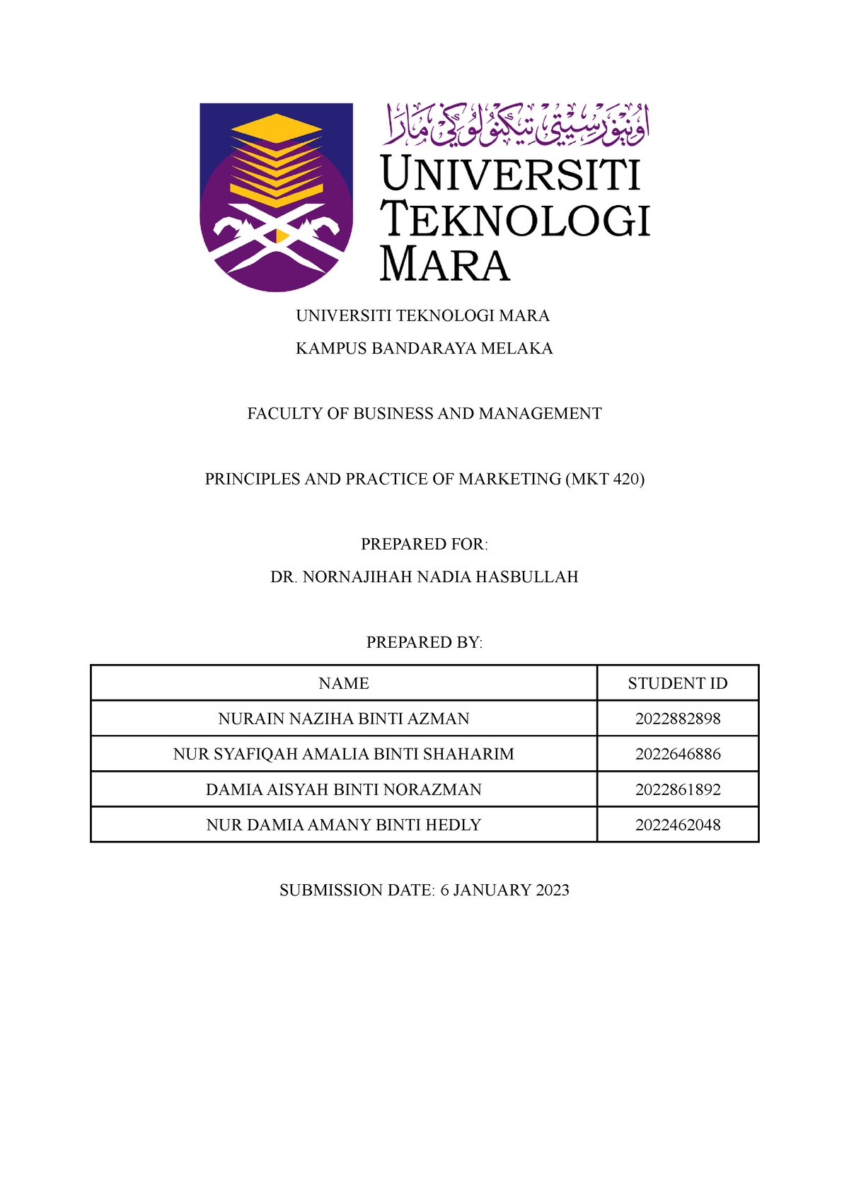 Macroenvironment - Mkt420 - UNIVERSITI TEKNOLOGI MARA KAMPUS BANDARAYA ...