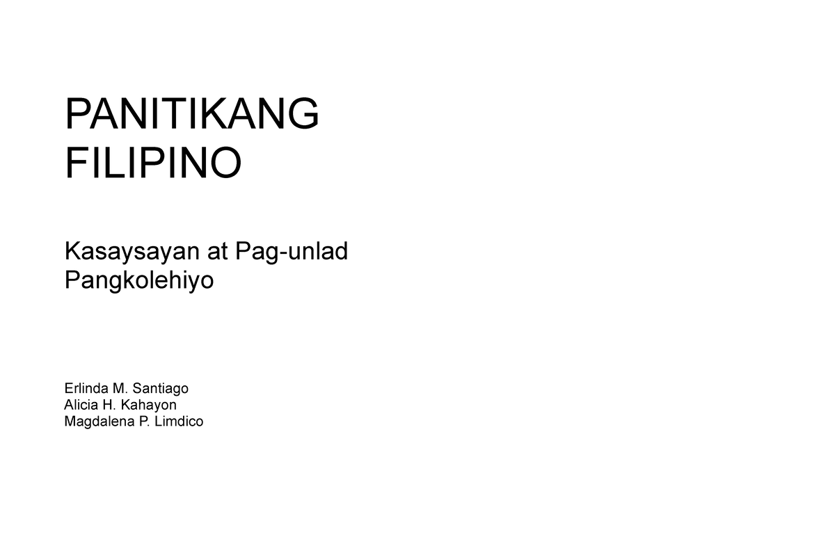 Panitikang Filipino Doc Panitikang Filipino Kasaysayan At Pag Unlad Pangkolehiyo