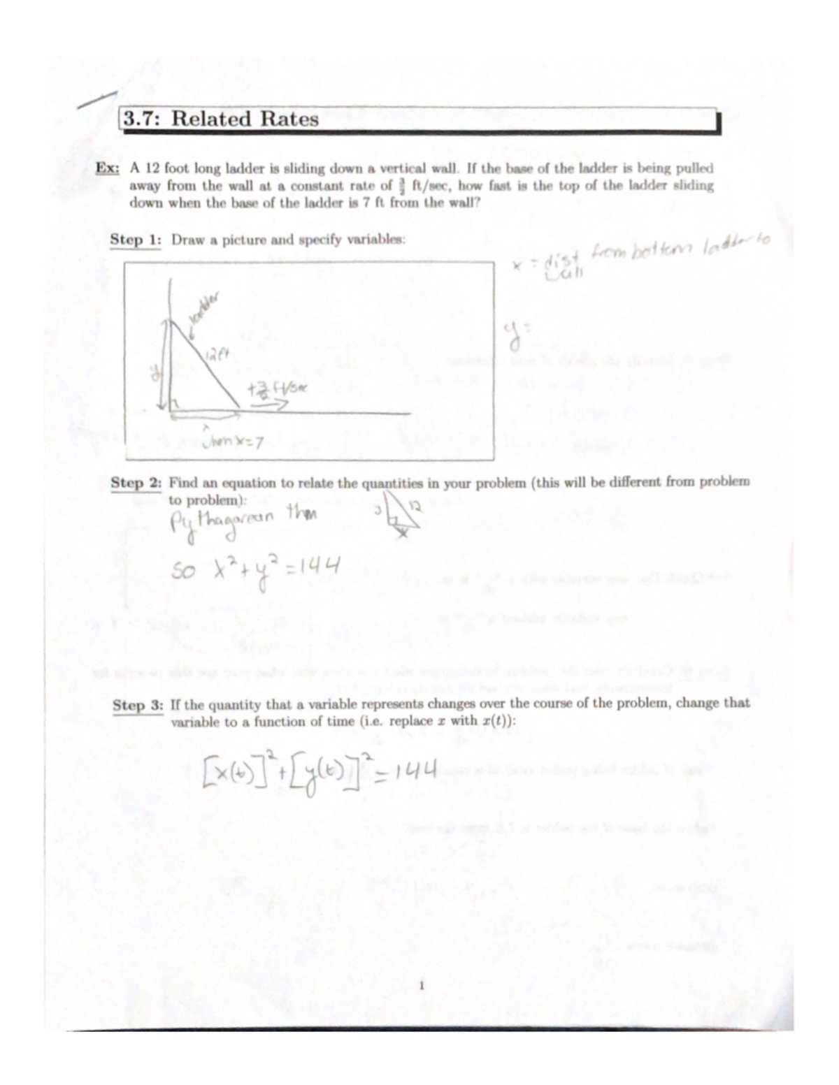 3.7 related rates - These are lecture notes I took this semester. - MTH ...