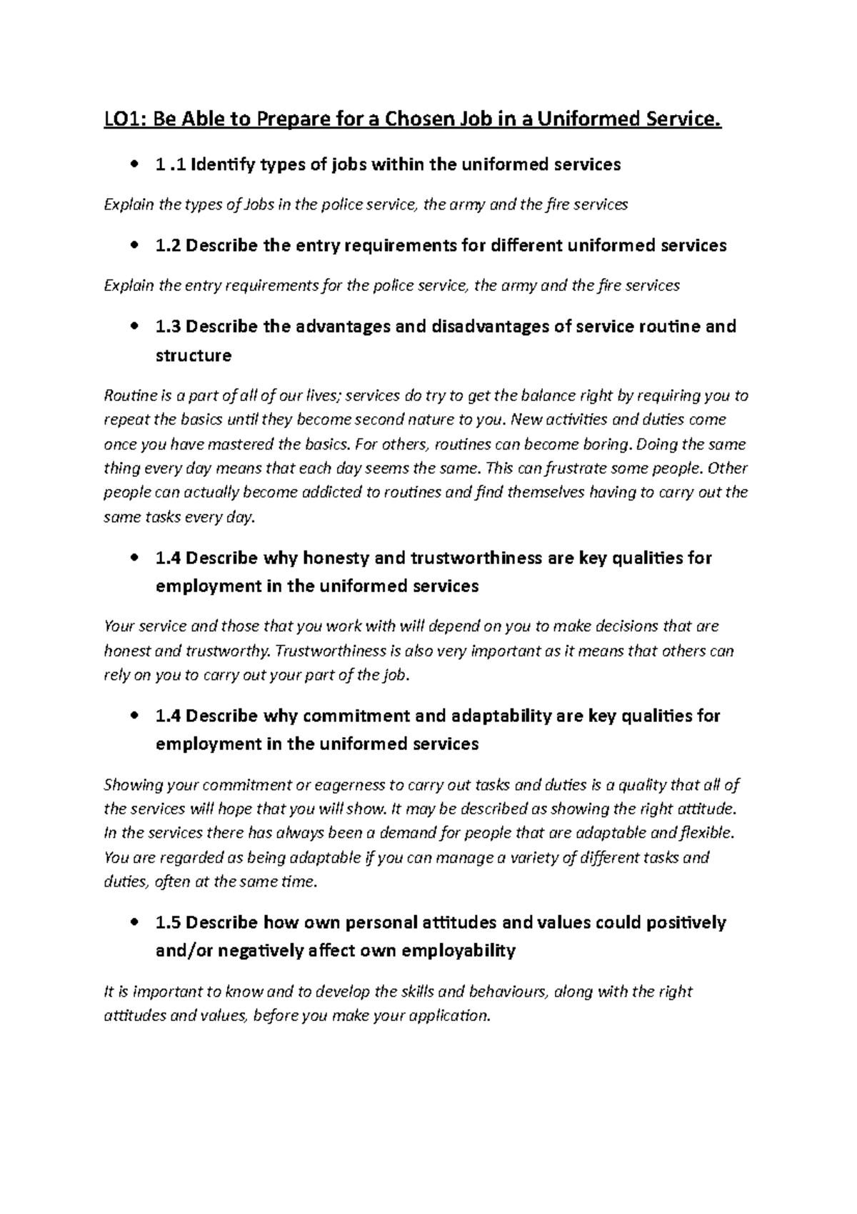 LO1 Completed Asjahbsa LO1 Be Able To Prepare For A Chosen Job In lo1-completed-asjahbsa-lo1-be-able-to-prepare-for-a-chosen-job-in