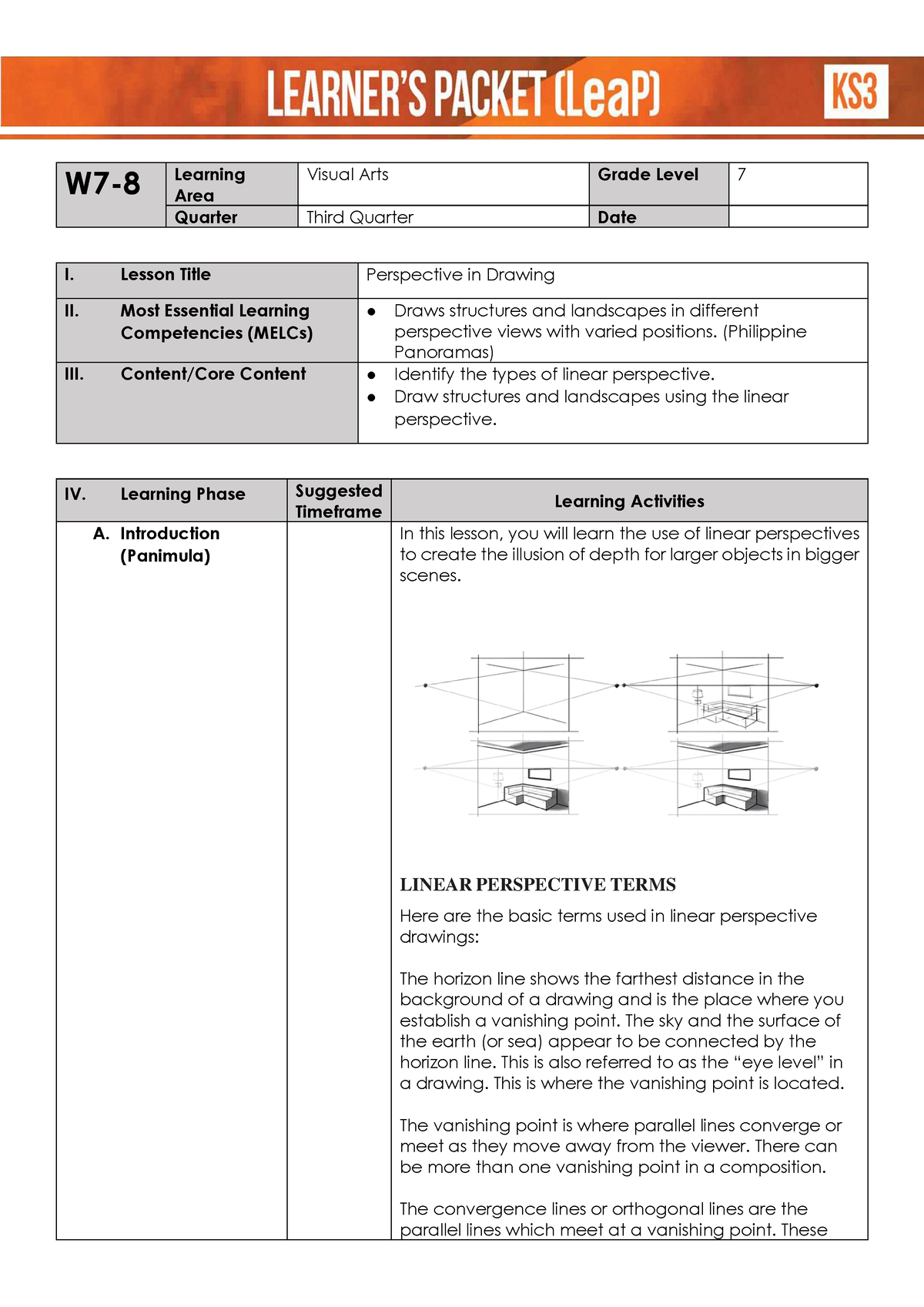 Visual ARTS Q3 W7 8 - Learning Materials - Bachelor Of Science In ...