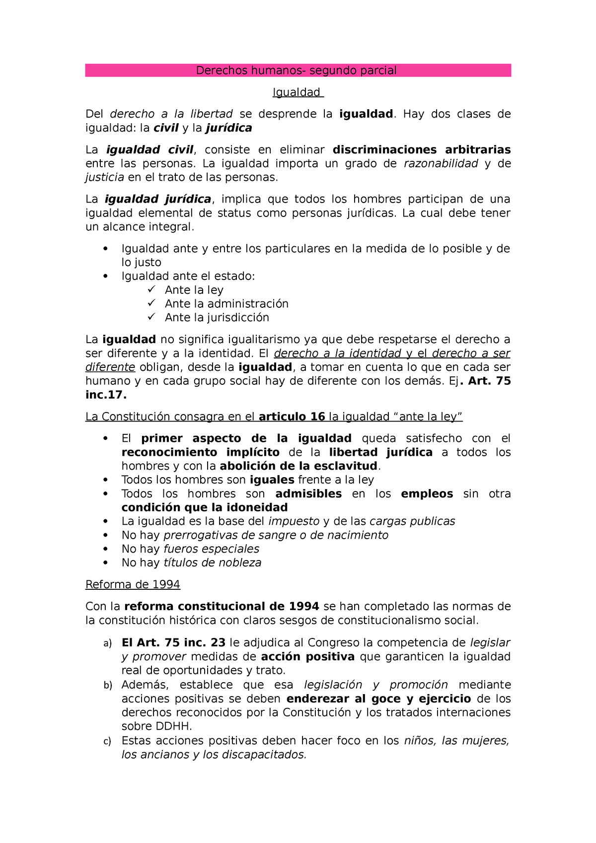 Derechos Humanos Segundo Parcial - Derechos Y Garantías ...