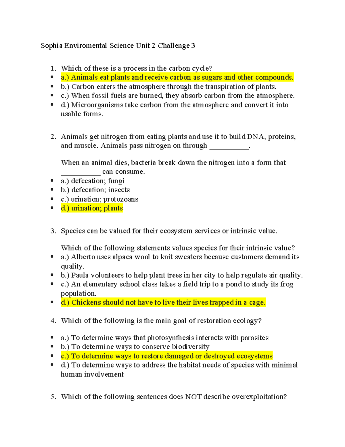 Sophia Enviromental Science Unit 2 Challenge 3 - Sophia Enviromental ...