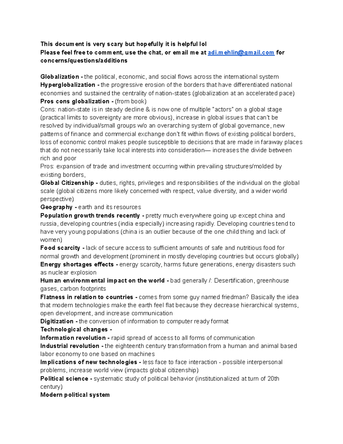 Midterm Review - This document is very scary but hopefully it is ...