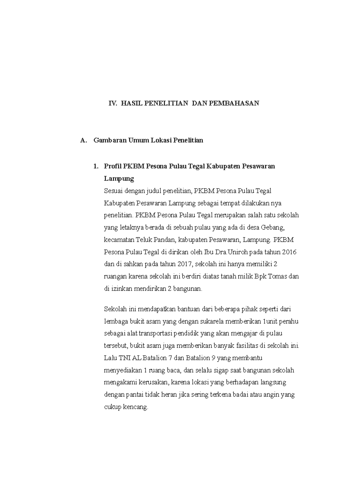 BAB 4 DAN 5 Fix - Bab 4 Dan 5 - IV. HASIL PENELITIAN DAN PEMBAHASAN A ...