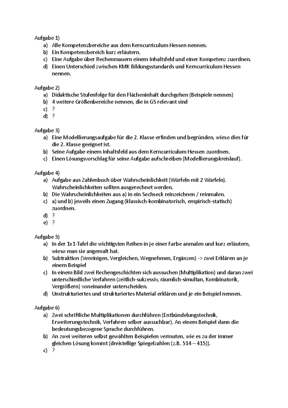 Kerncurriculum Hessen Abitur 2024 Q3 Mathe Modul 02 Klausur - Aufgabe 1) a) Alle Kompetenzbereiche aus dem
