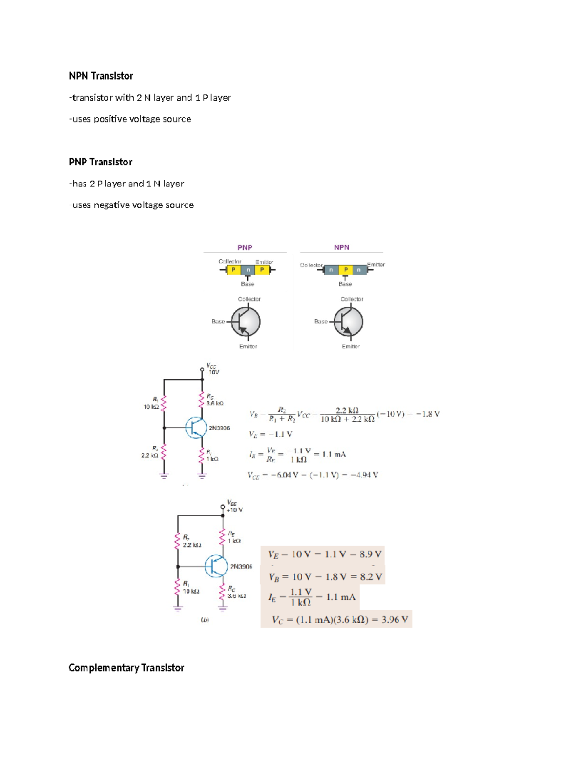 BJT-Biasing - NPN Transistor -transistor with 2 N layer and 1 P layer ...